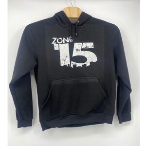 Reset Hoodie Large Black Zone 15 Graphic Pullover Sweatshirt Good
